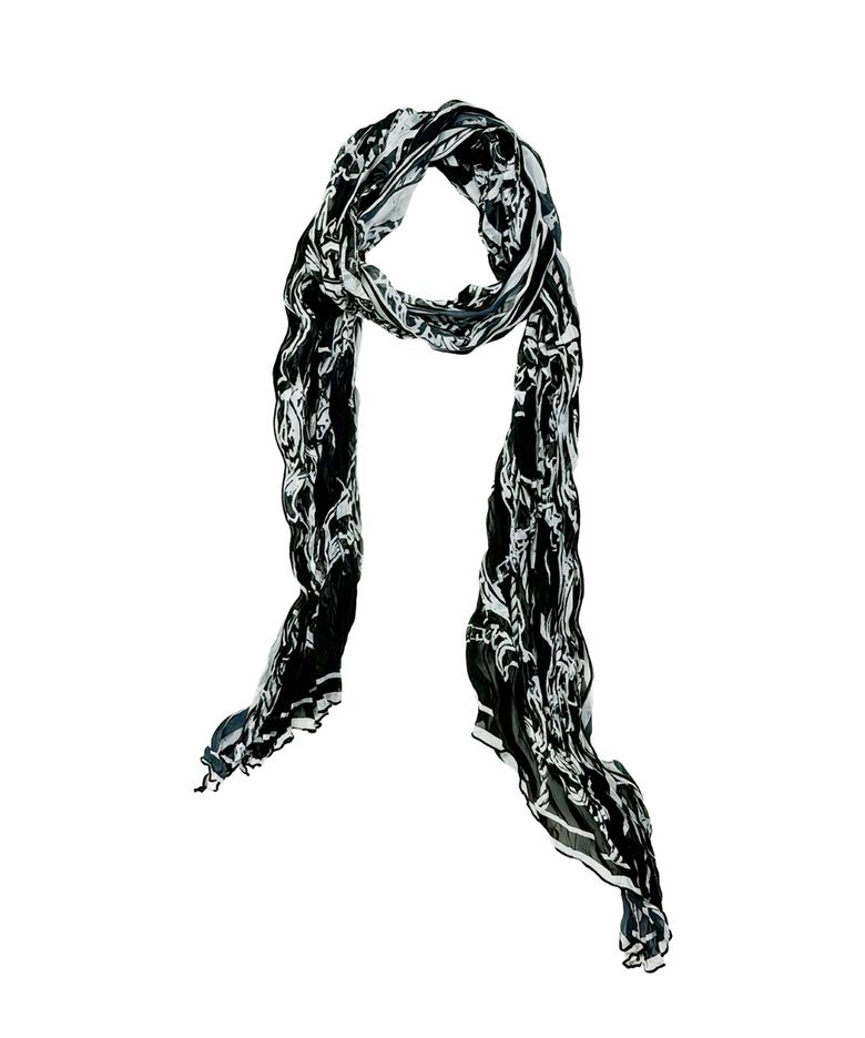 Relic Pleated Long Scarf_[Black]