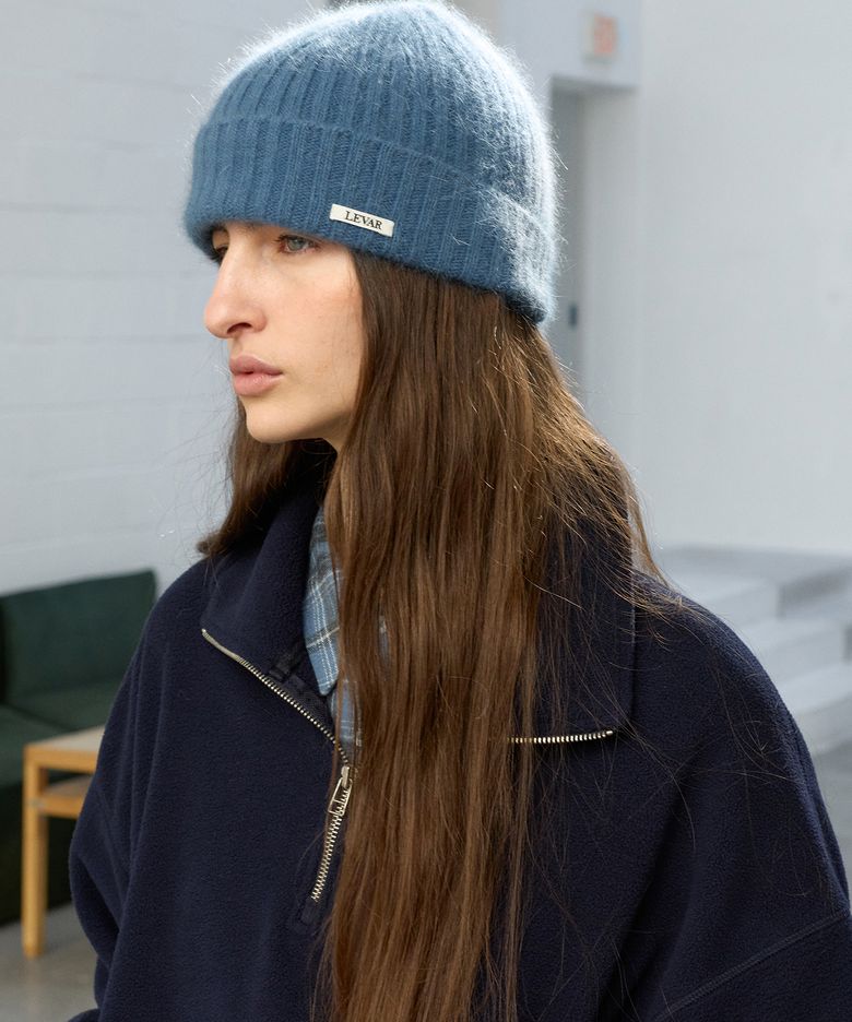 Soft Angora Beanie - Fog Blue
