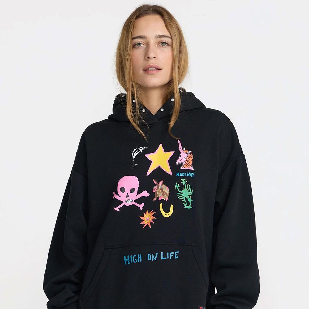 루카(RVCA) X DANI MILLER OVERSIZED 풀오버 후드티 (VG31HD151RVB)