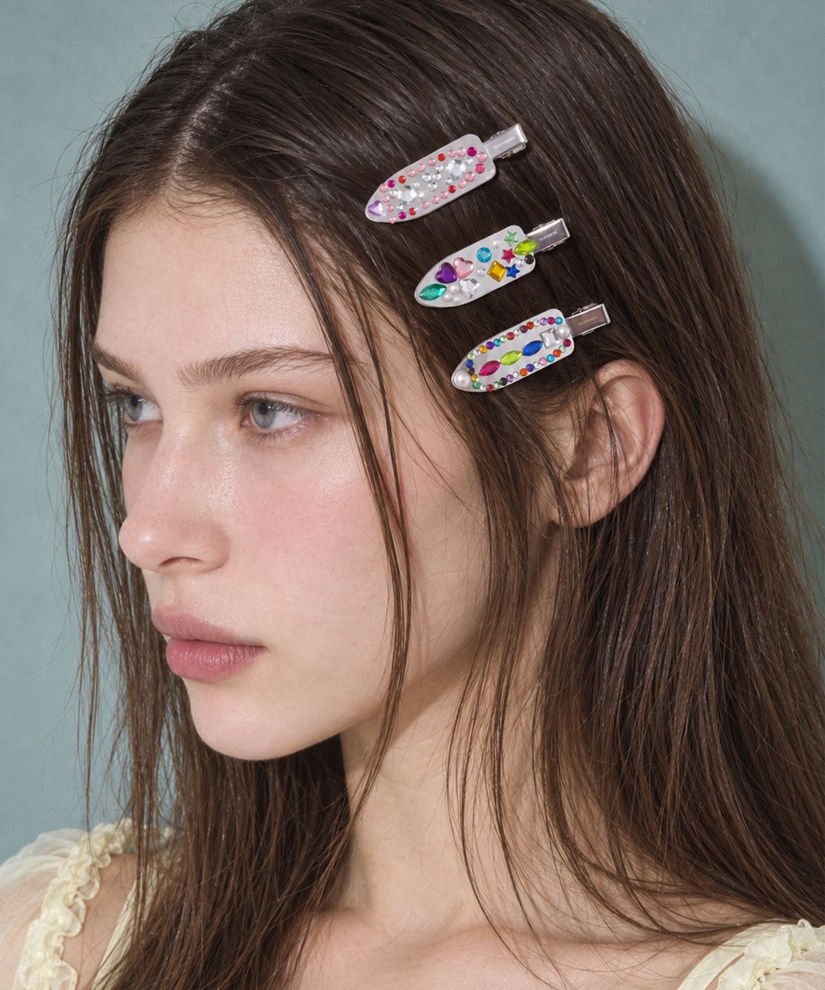 센티멍(SENTIMENTS) [무신사 단독] NO.819 [SILVER] DIY HAIR PIN + GEM STICKER 8SET