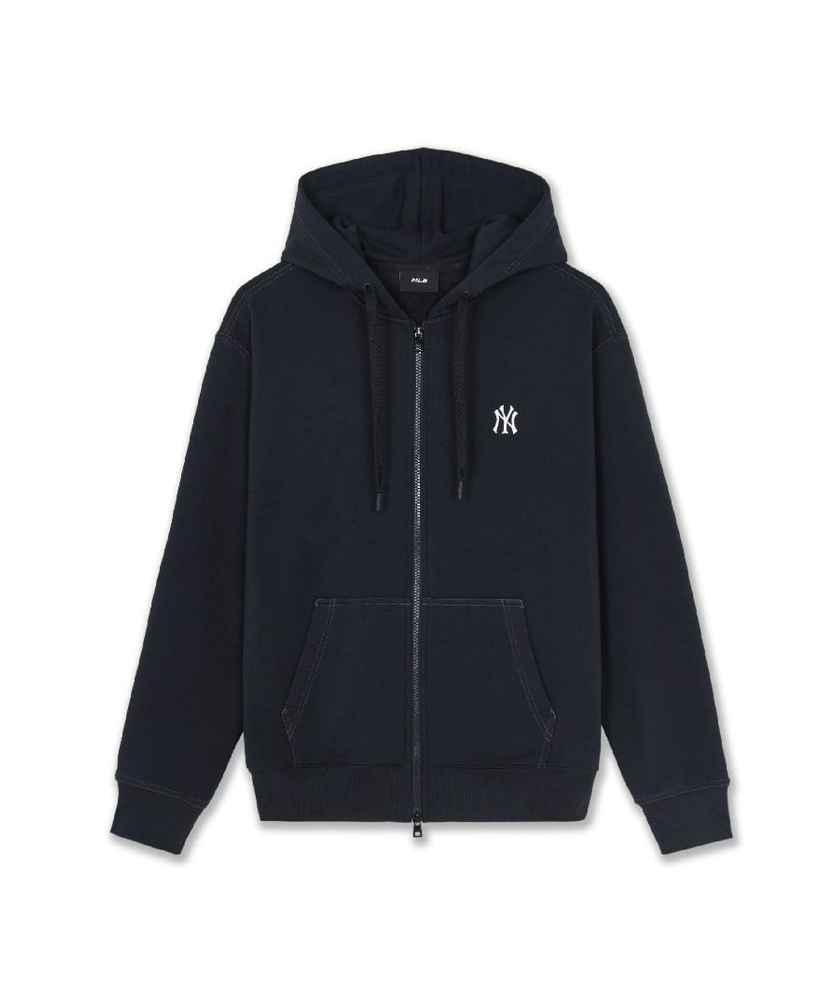 엠엘비(MLB) 베이직 미디움로고 기모 후드집업 NY (Black)