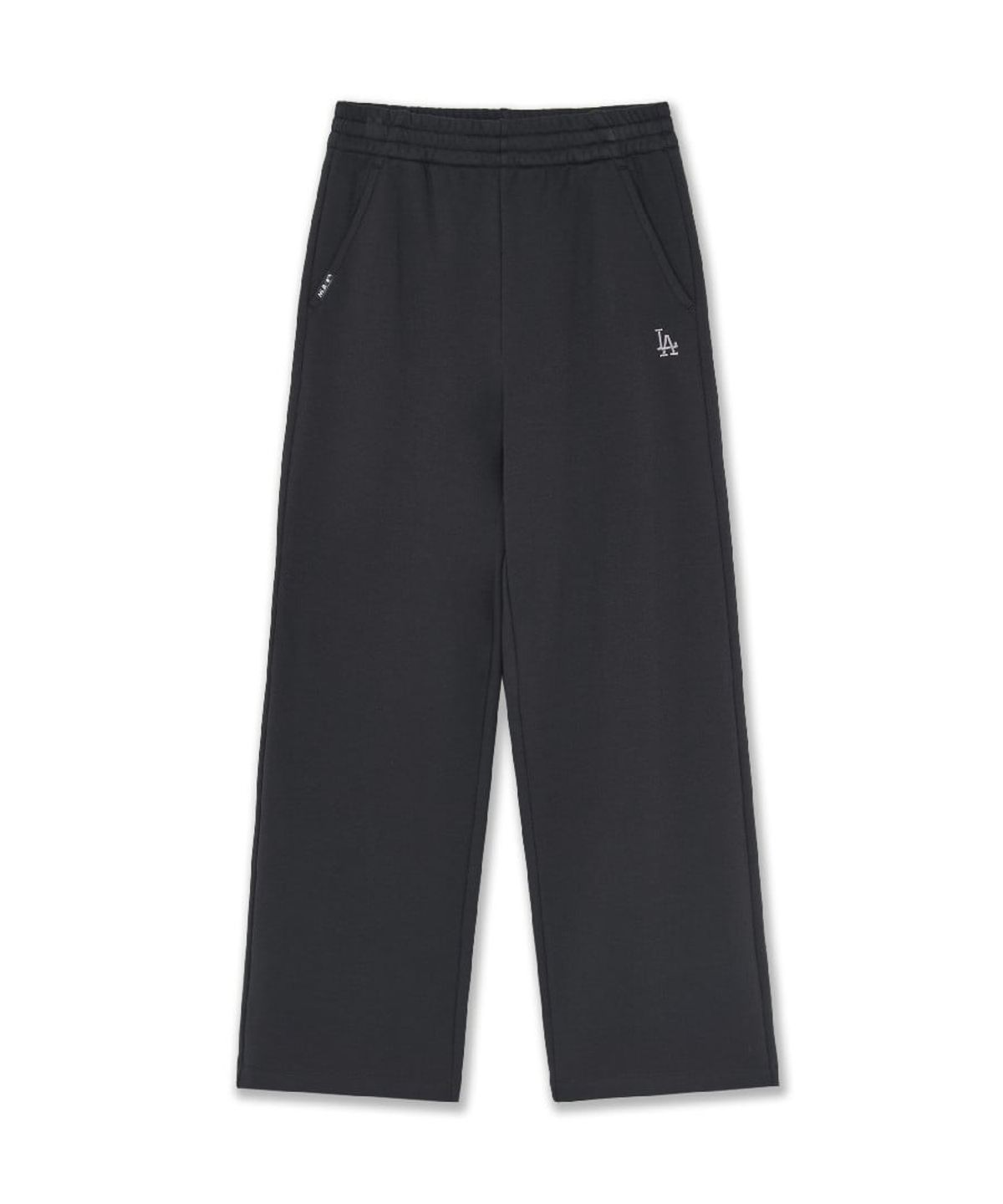 엠엘비(MLB) 여성 바시티 빈티지 힙레터링 기모 세미와이드 팬츠 LA (D.Charcoal Grey)