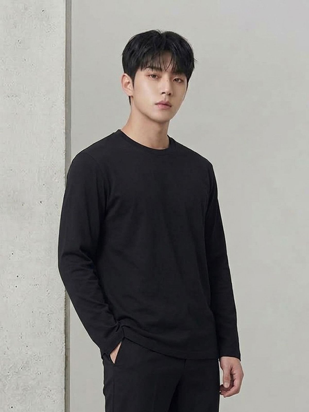 행텐(HANGTEN) 공용 기모 텍스쳐드 롱 티셔츠_100(10590-031-808-12)