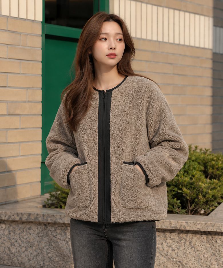 여성 보아 퍼 플리스 집업 점퍼_132(10590-134-802-08)