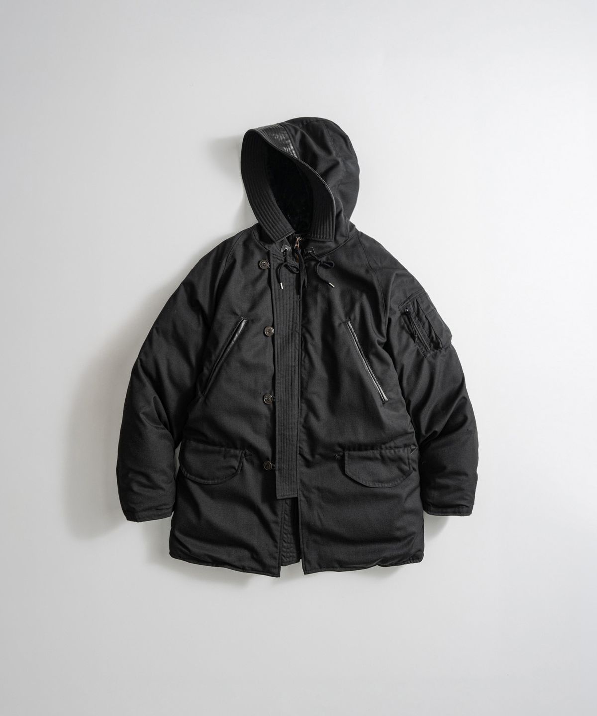비헤비어(BEHEAVYER) W/P N3B DUCK DOWN PARKA black
