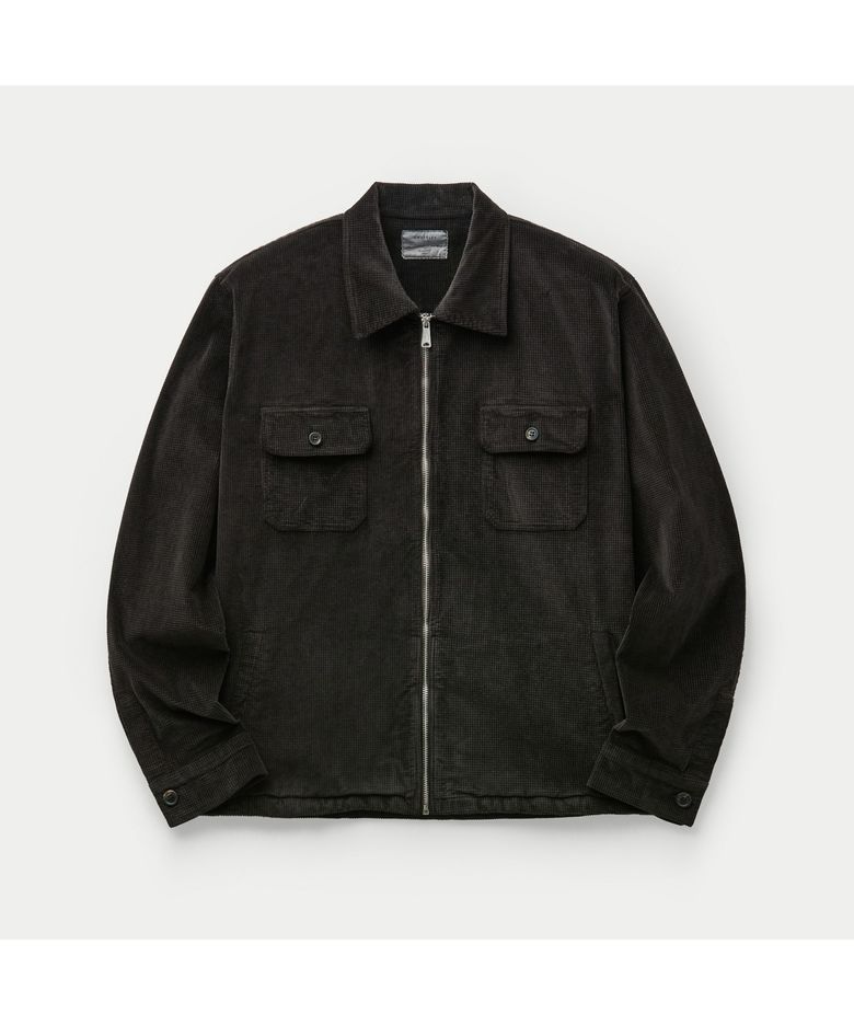 CROSSLEY WAFFLE CORDUROY FULL ZIP JACKET SOUAW26001BKX