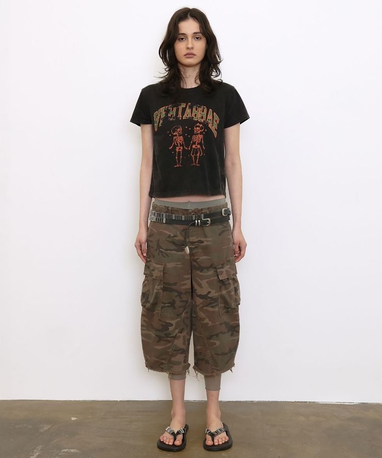 SKULL GRAPHIC WASHED TEE (CHARCOAL)