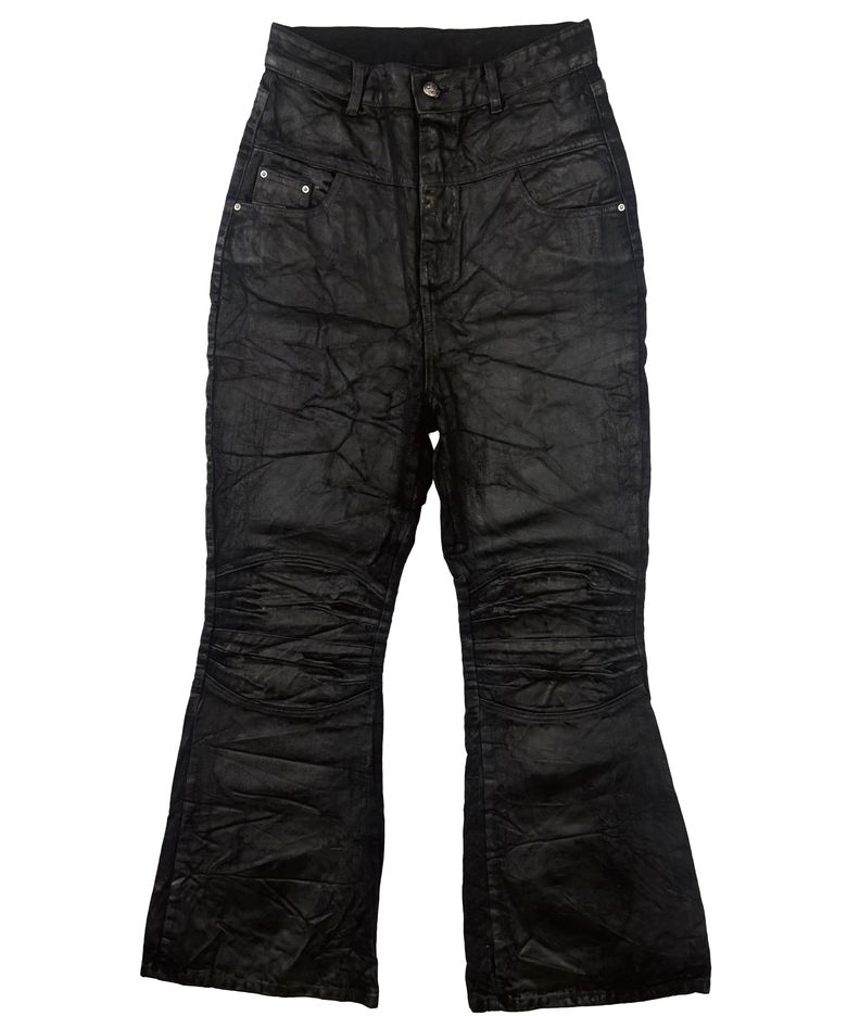 Crackle Waxed Biker Jeans