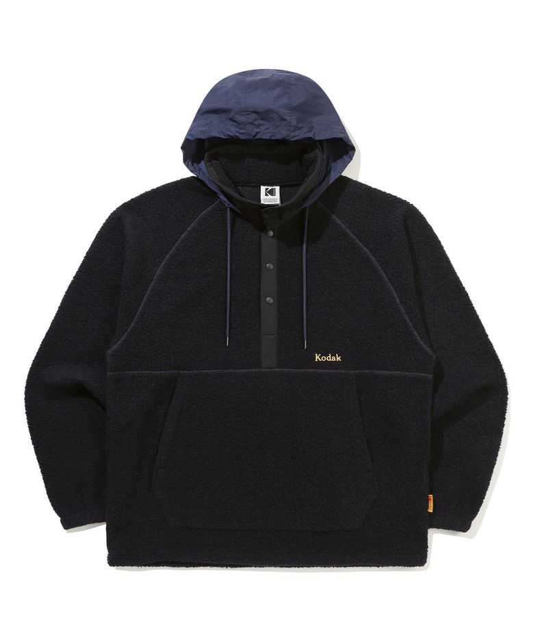 컬러라마 울 플리스 아노락 NAVY