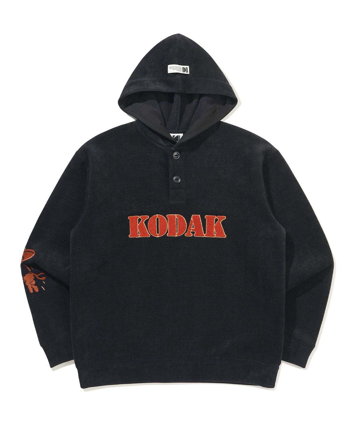코닥(KODAK) 씨네라운지 코지 웜 후드 티셔츠 BLACK