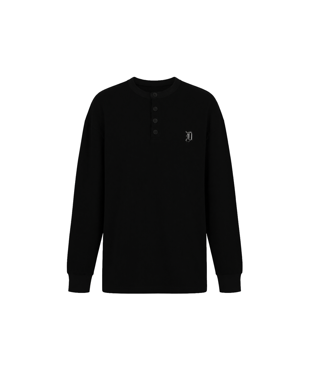 오도어(ODOR) Waffle plain Henley T-shirt