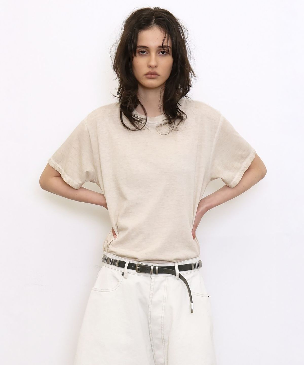 더블유케이엔디 프로젝트(WKND PROJECT) VINTAGE BASIC TEE (NATURAL BEIGE)