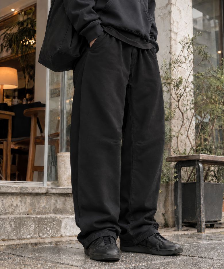 커브 치노 워시드 밴딩팬츠 블랙 MMLP2721