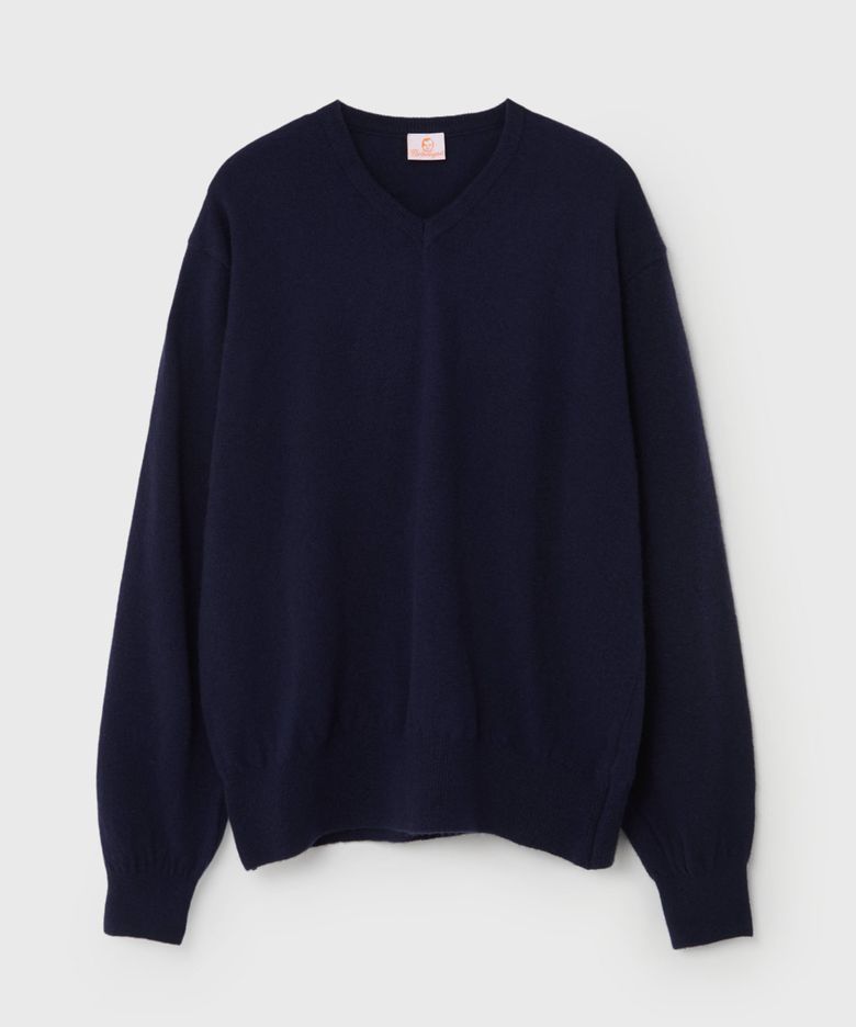 SOFT CASHMERE V-NECK KNIT (NAVY)