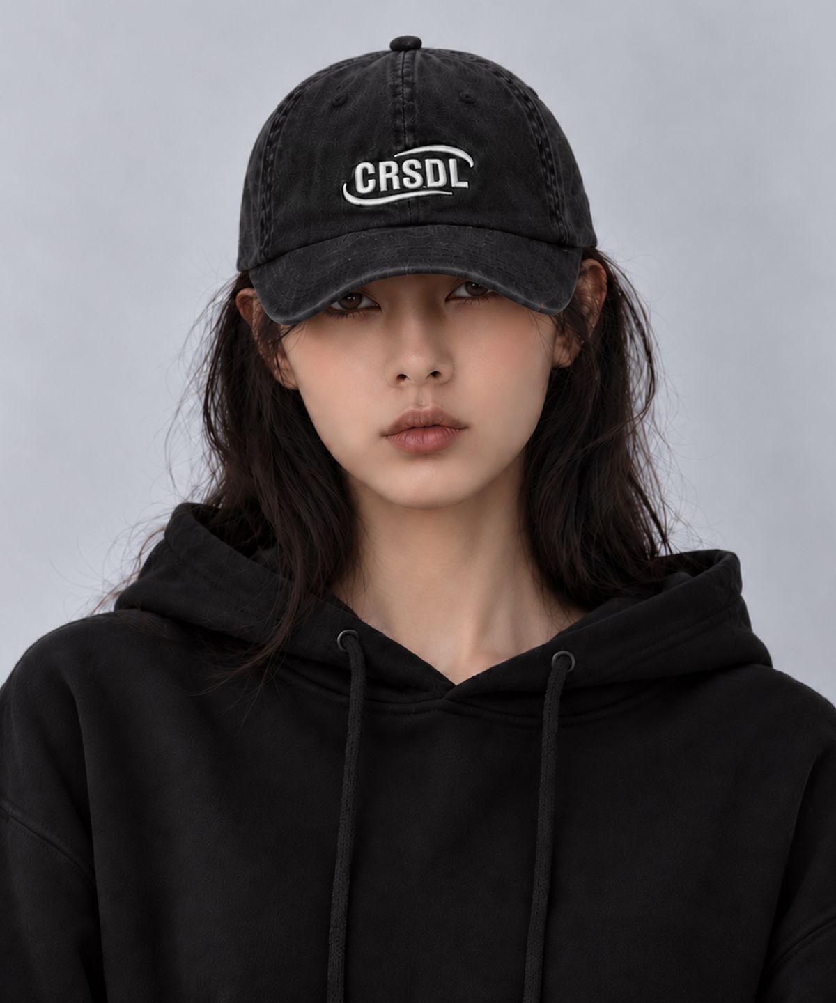 크림소다랩(CREAM SODA LAB) 씨알에스디엘 코튼 볼캡 피그먼트 블랙