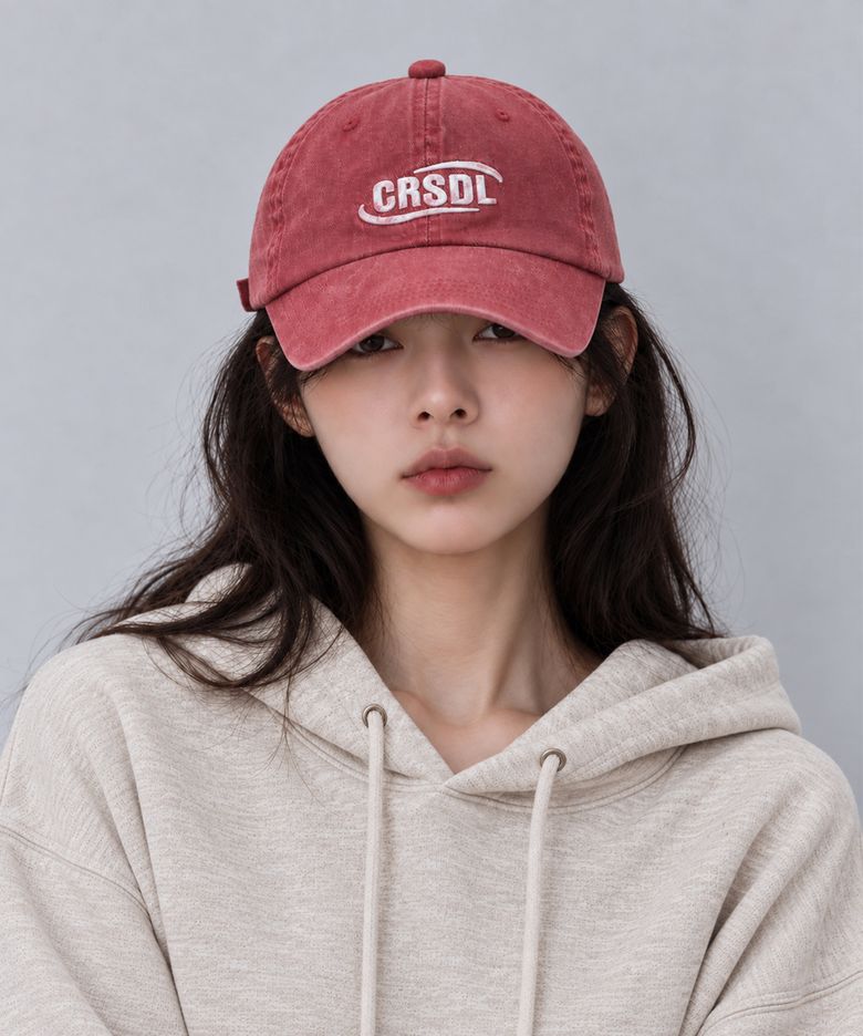 씨알에스디엘 코튼 볼캡 피그먼트 워싱레드