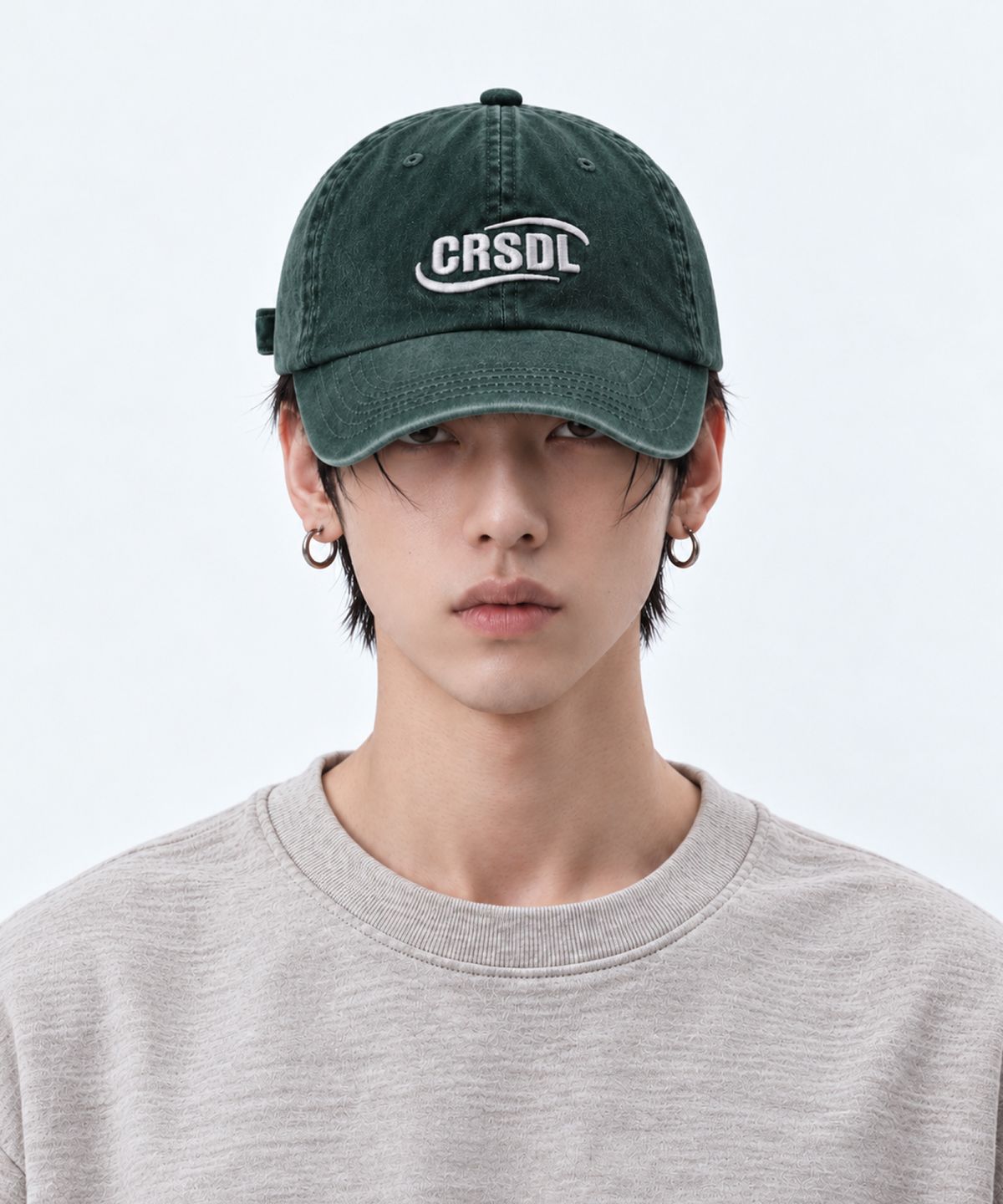 크림소다랩(CREAM SODA LAB) 씨알에스디엘 코튼 볼캡 피그먼트 그린