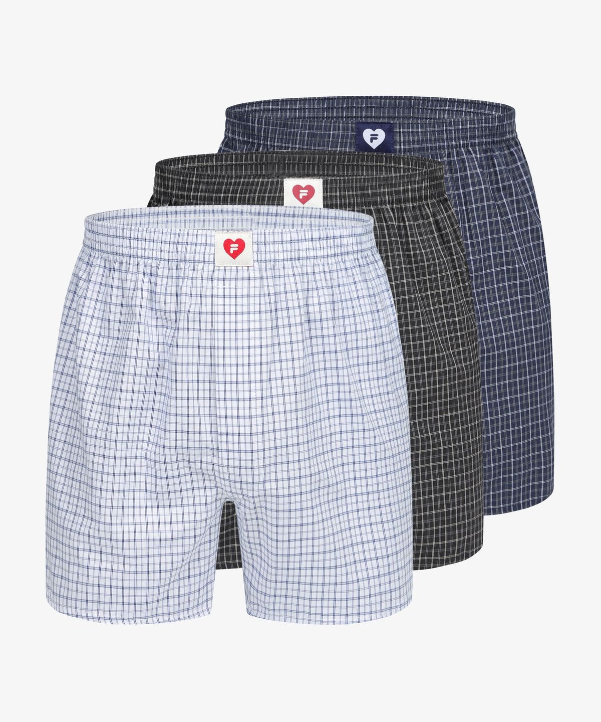 휠라언더웨어(FILA UNDERWEAR) 체크 남성 트렁크 3PACK