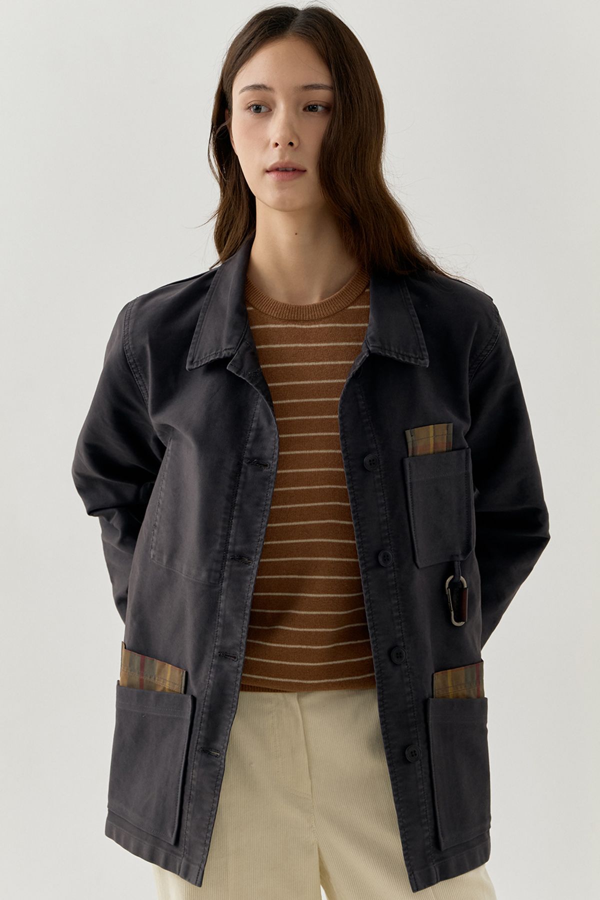 르몽생미셸(LE MONT ST MICHEL) [26FW 서울에디션] (W)Genuine Lmsm Work Jacket_Dark Navy