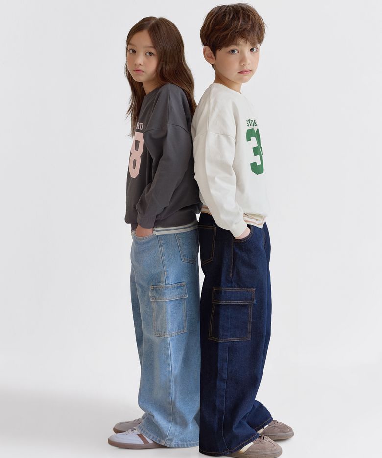 데님 카고 팬츠