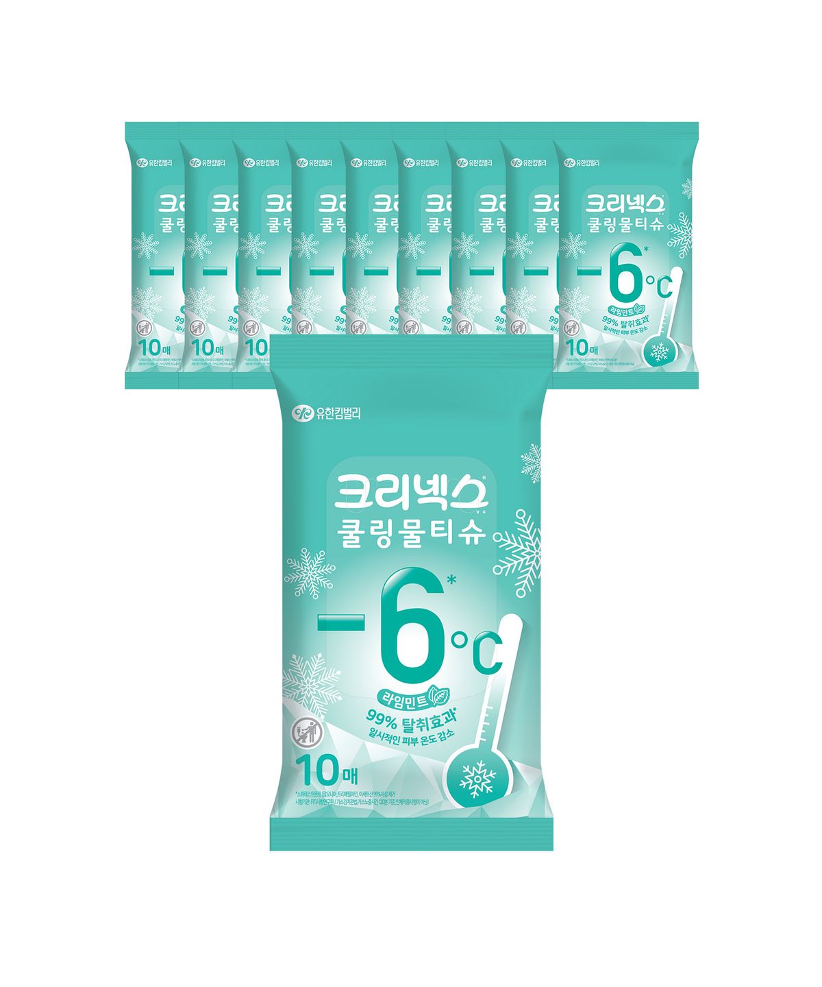 크리넥스(KLEENEX) 쿨링물티슈 라임민트 10매X10팩