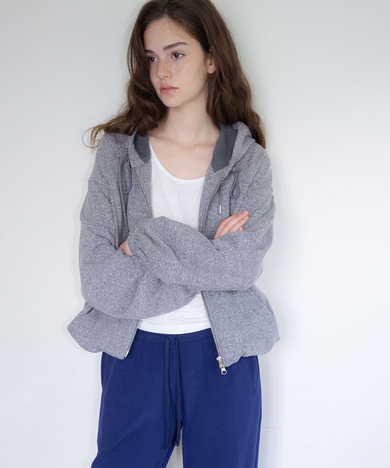 cloudy volume zip-up (melange grey)