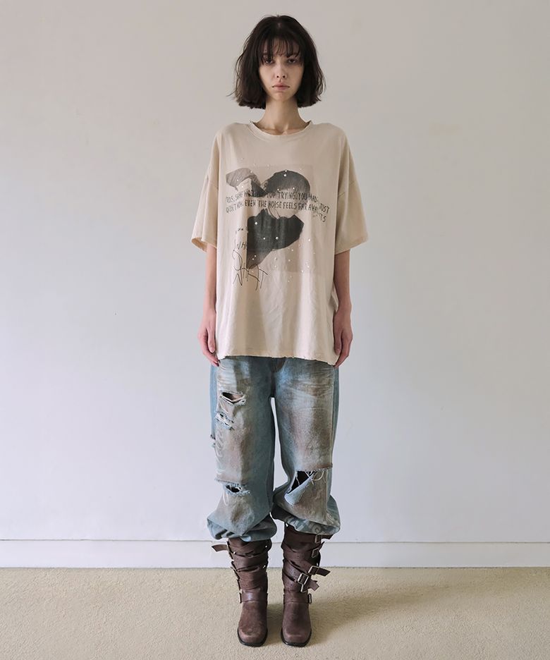 LAYERED GRAPHIC TEE (LIGHT BEIGE)