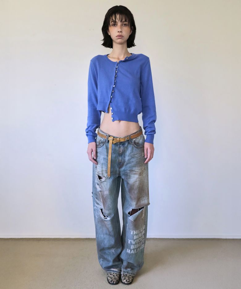ASYMMETRIC KNIT CARDIGAN (BLUE)