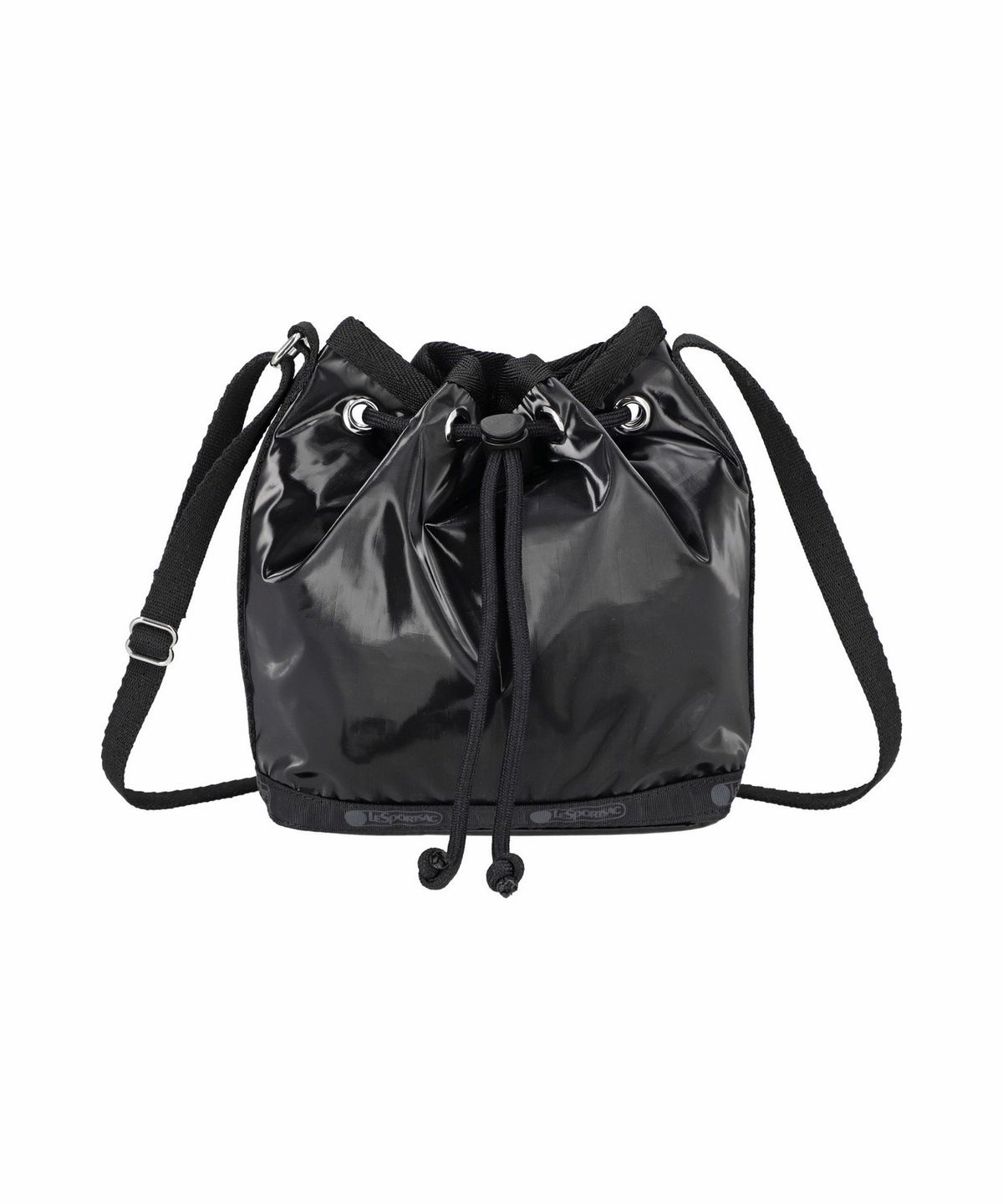 레스포색(LESPORTSAC) 블랙 샤인 마이크로 드로우스트링 백 [2969.M135]