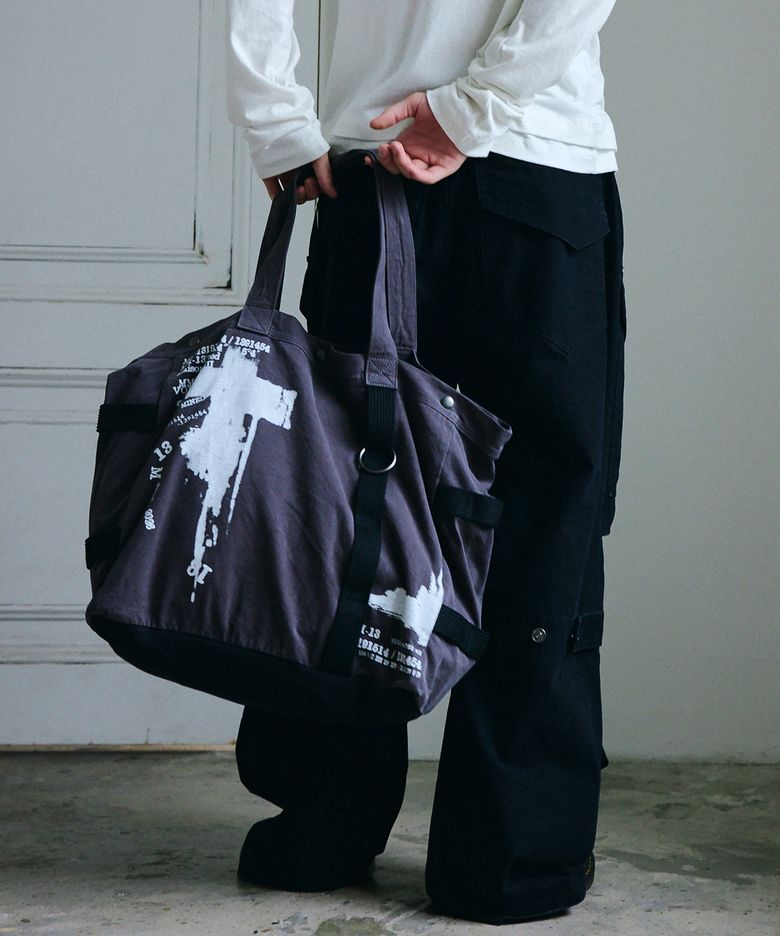 PAINTING ARTWORK COTTON SHOULDER BAG