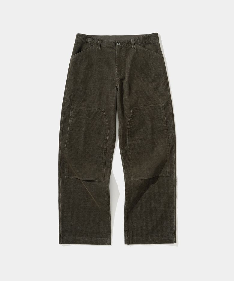 corduroy double knee pants olive