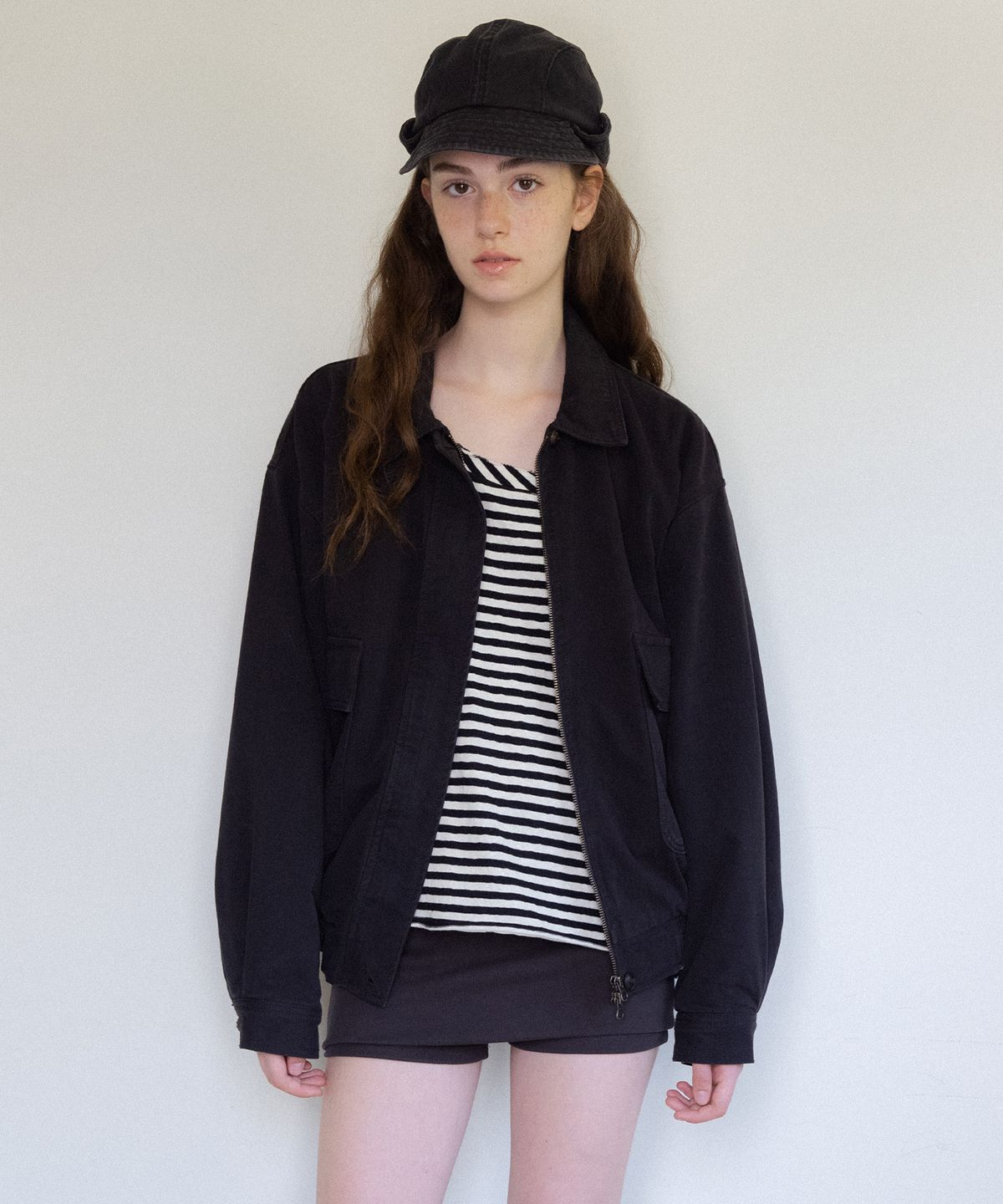 헤더먼트(HETHERMENT) 90s garment washing jumper (black)