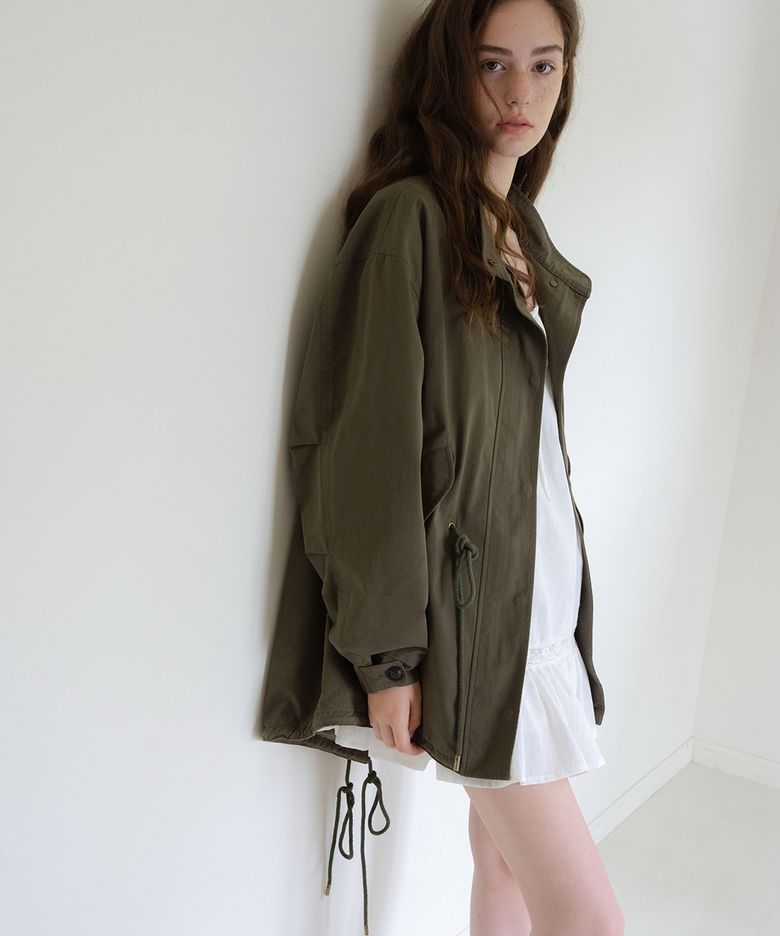 vintage washed fishtail jacket (khaki)