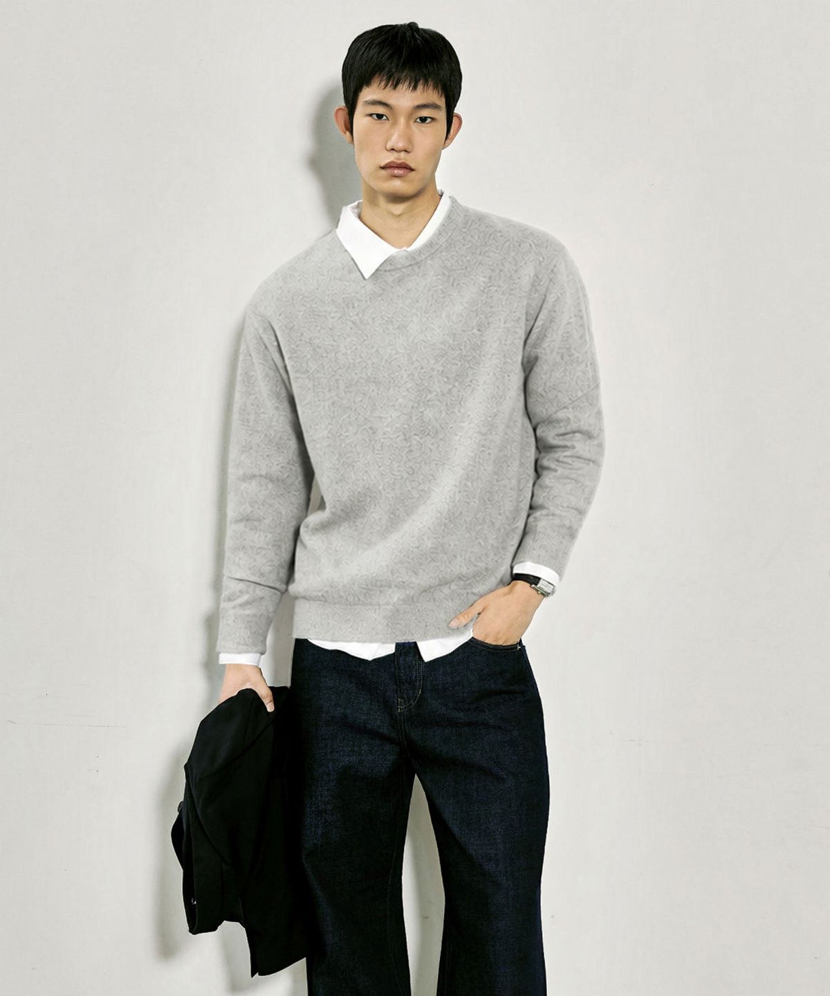더니트컴퍼니(THEKNITCOMPANY) [스토커즈 콜라보] 파인 캐시미어 100 크루넥 2color
