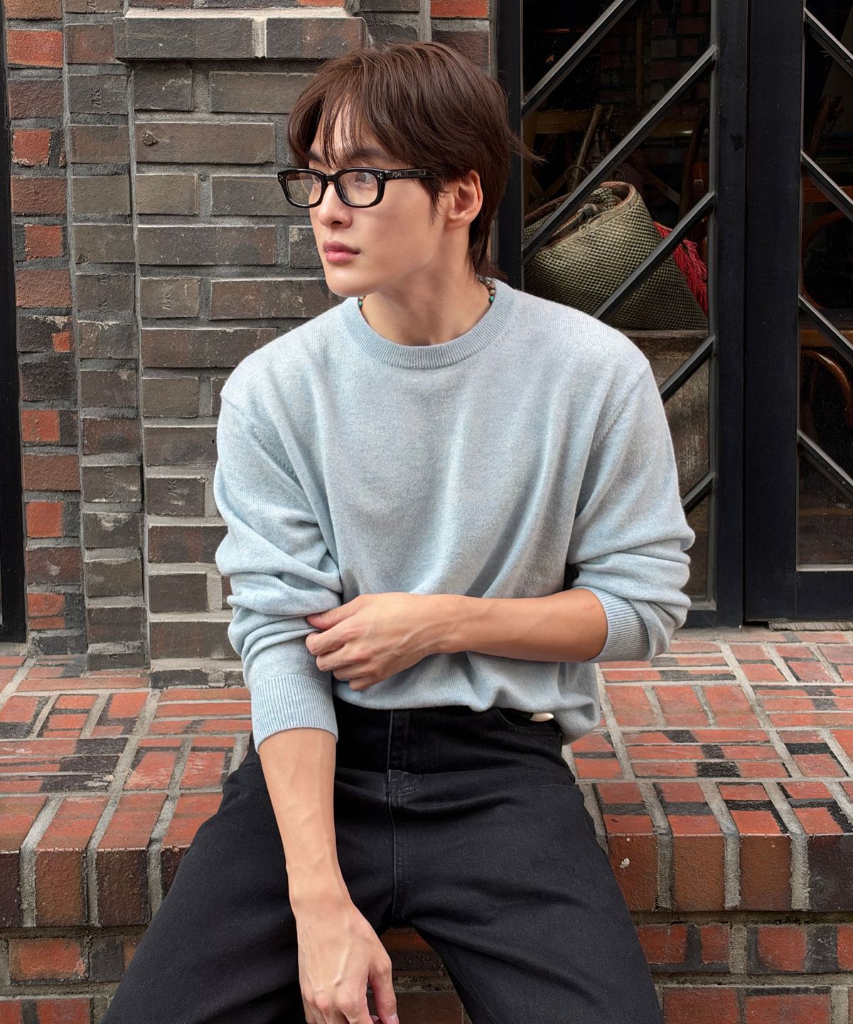 더니트컴퍼니(THEKNITCOMPANY) [스토커즈 콜라보] 파인 캐시미어 100 크루넥 2color