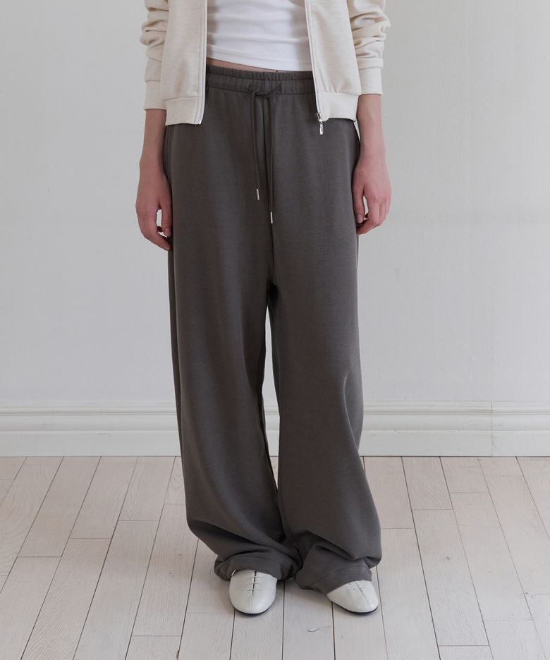 Washed print logo sweatpants (dusty green)