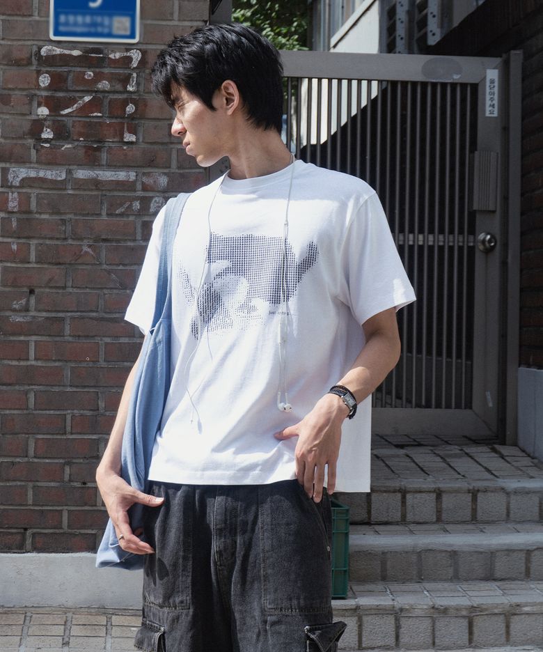 ASCII Cat Print T-Shirt (White)