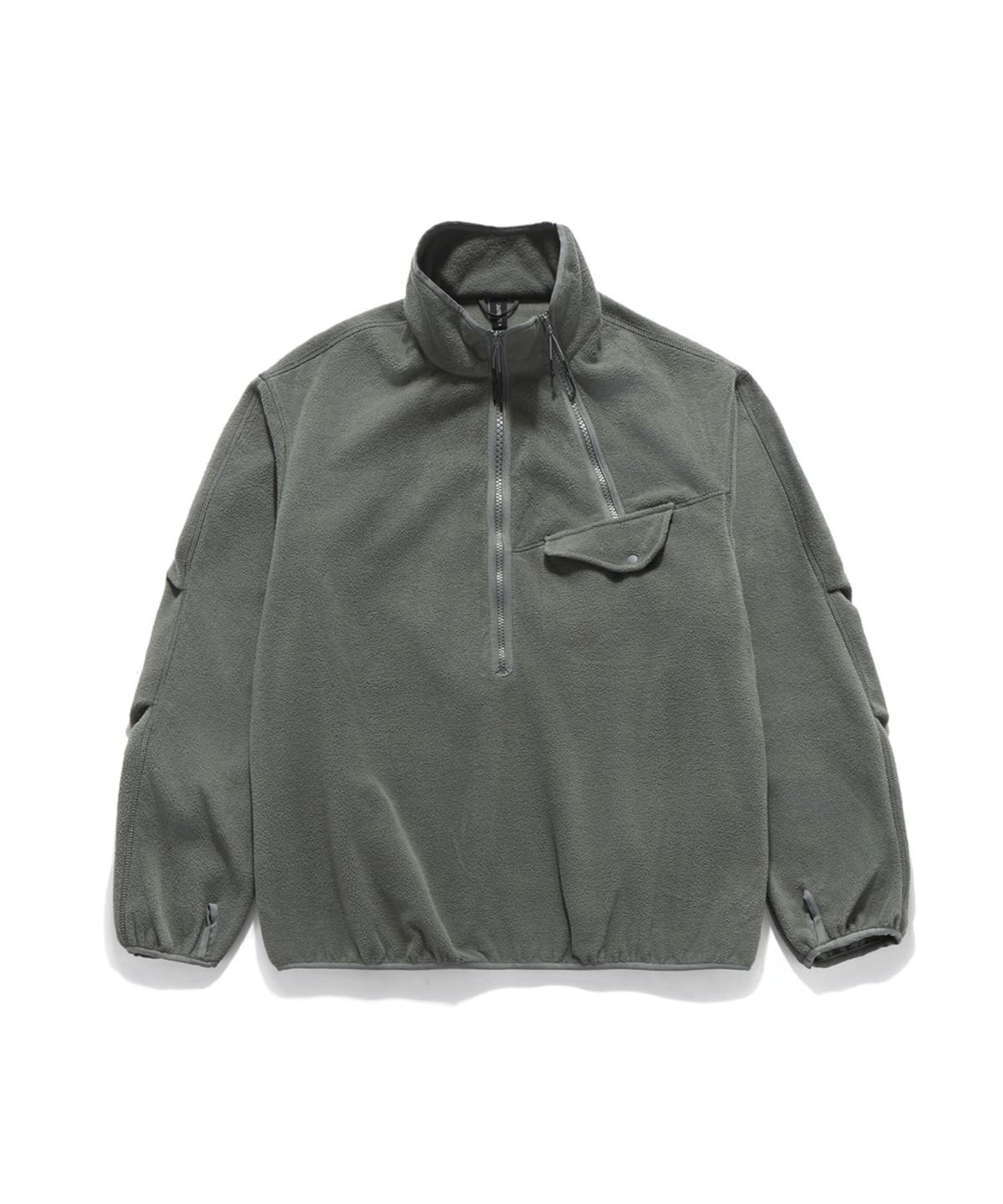 언어펙티드 에센셜(UNAFFECTED ESSENTIAL) FLEECE DOUBLE HALF ZIP PULLOVER / STEEL GREY