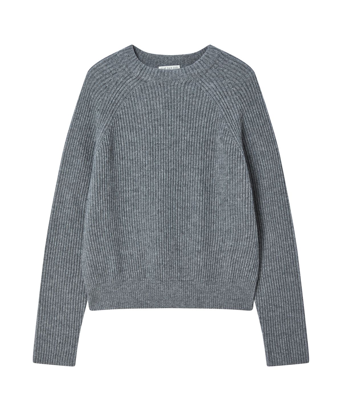 주느세콰(JE NE SAIS QUOI) [10 cashmere] 립 빈티지 크루넥 캐시미어 니트_멜란지그레이
