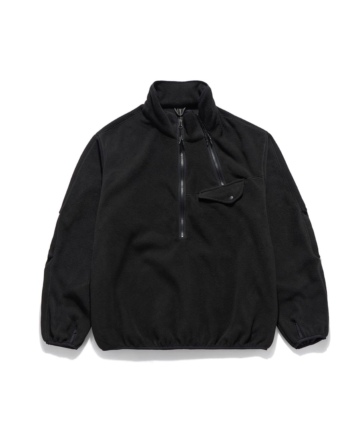 언어펙티드 에센셜(UNAFFECTED ESSENTIAL) FLEECE DOUBLE HALF ZIP PULLOVER / BLACK
