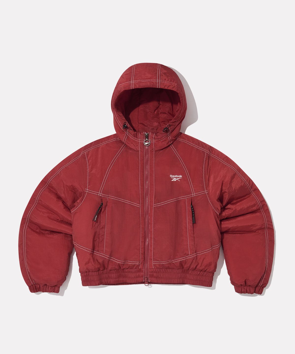리복(REEBOK) 그리드 스티치 패딩 자켓 (W) - 다크 레드