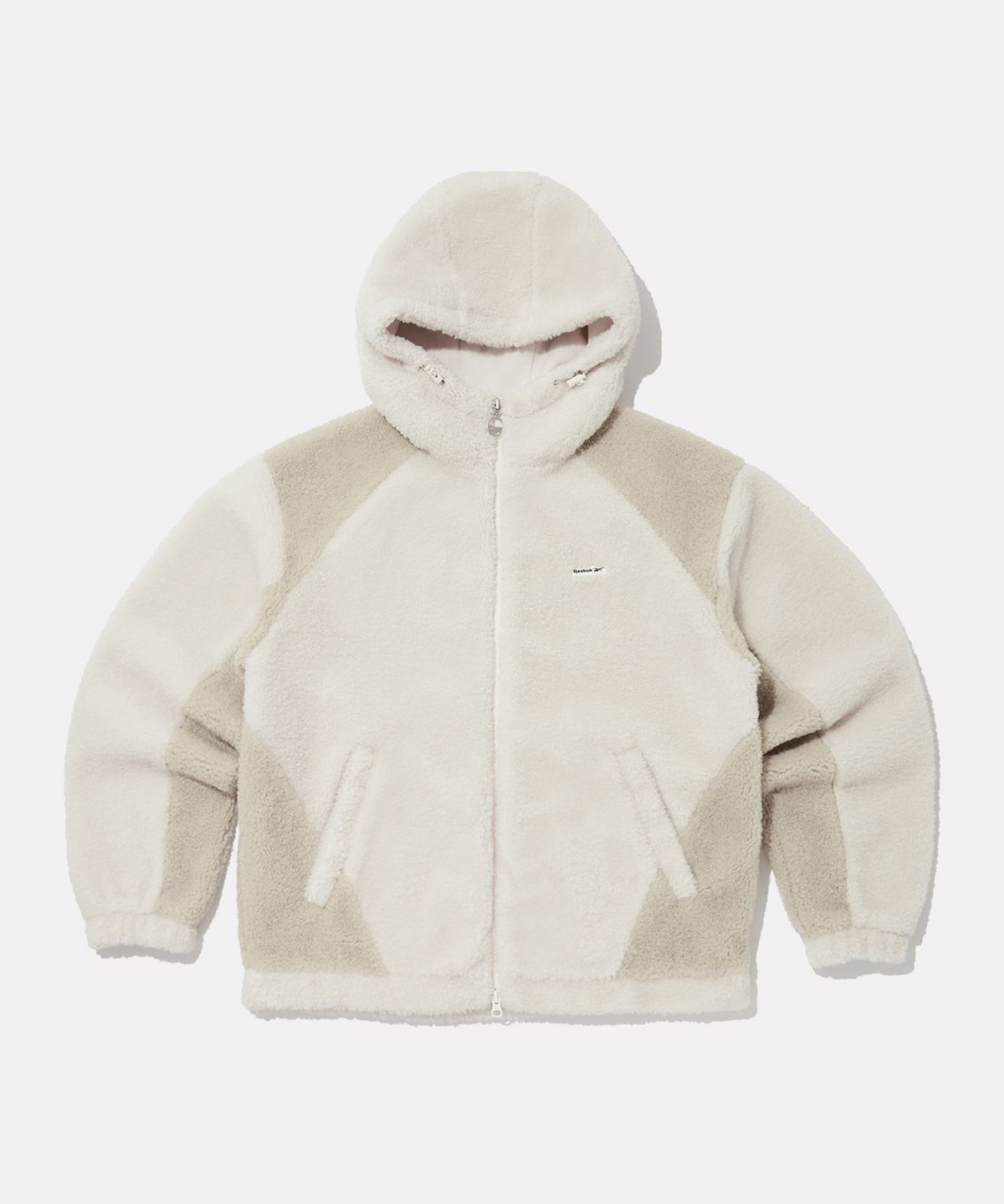 리복(REEBOK) 쉐르파 플리스 후드 집업 - 오트밀:베이지