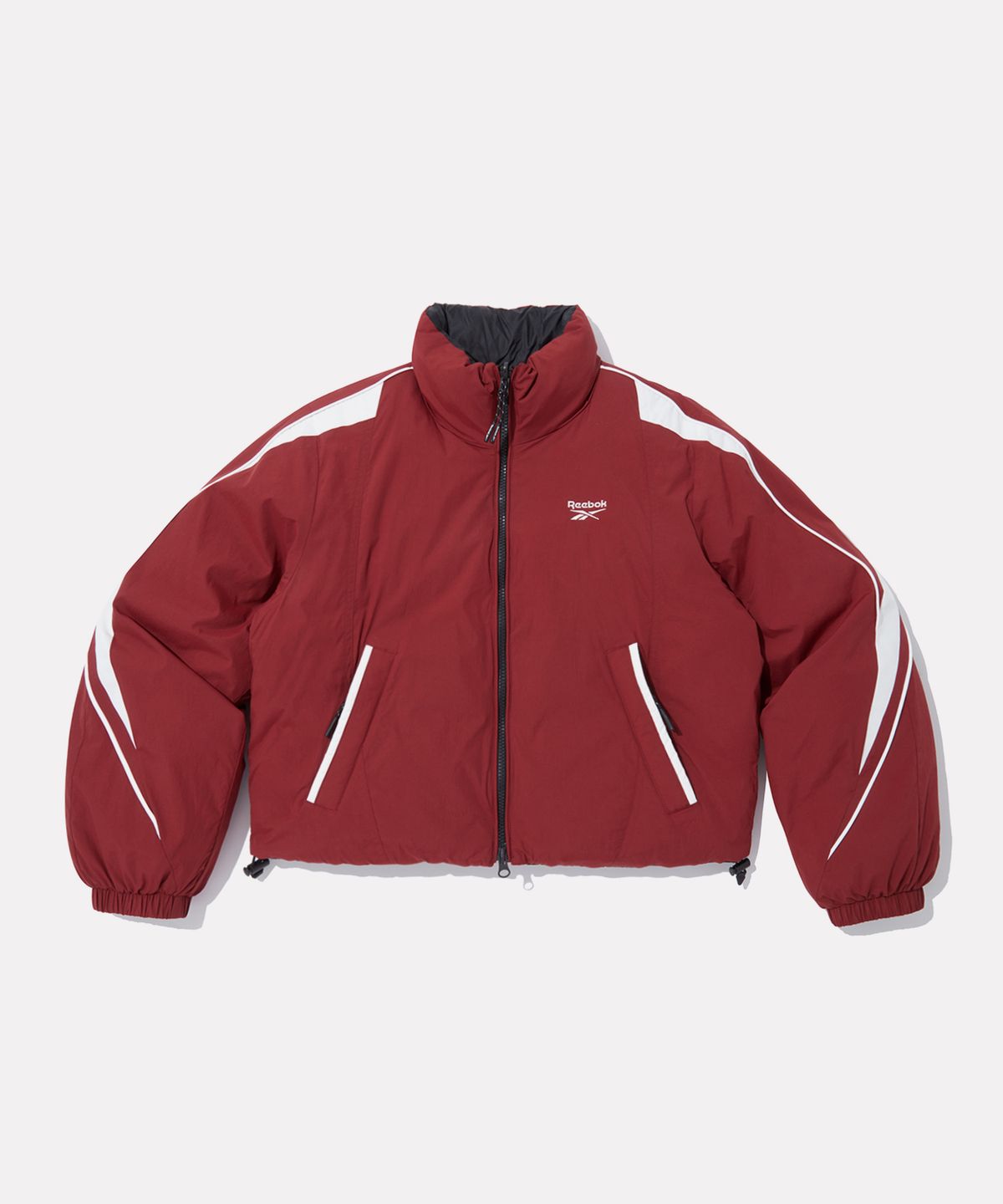 리복(REEBOK) 벡터 리버시블 패딩 (W) - 다크 레드:블랙