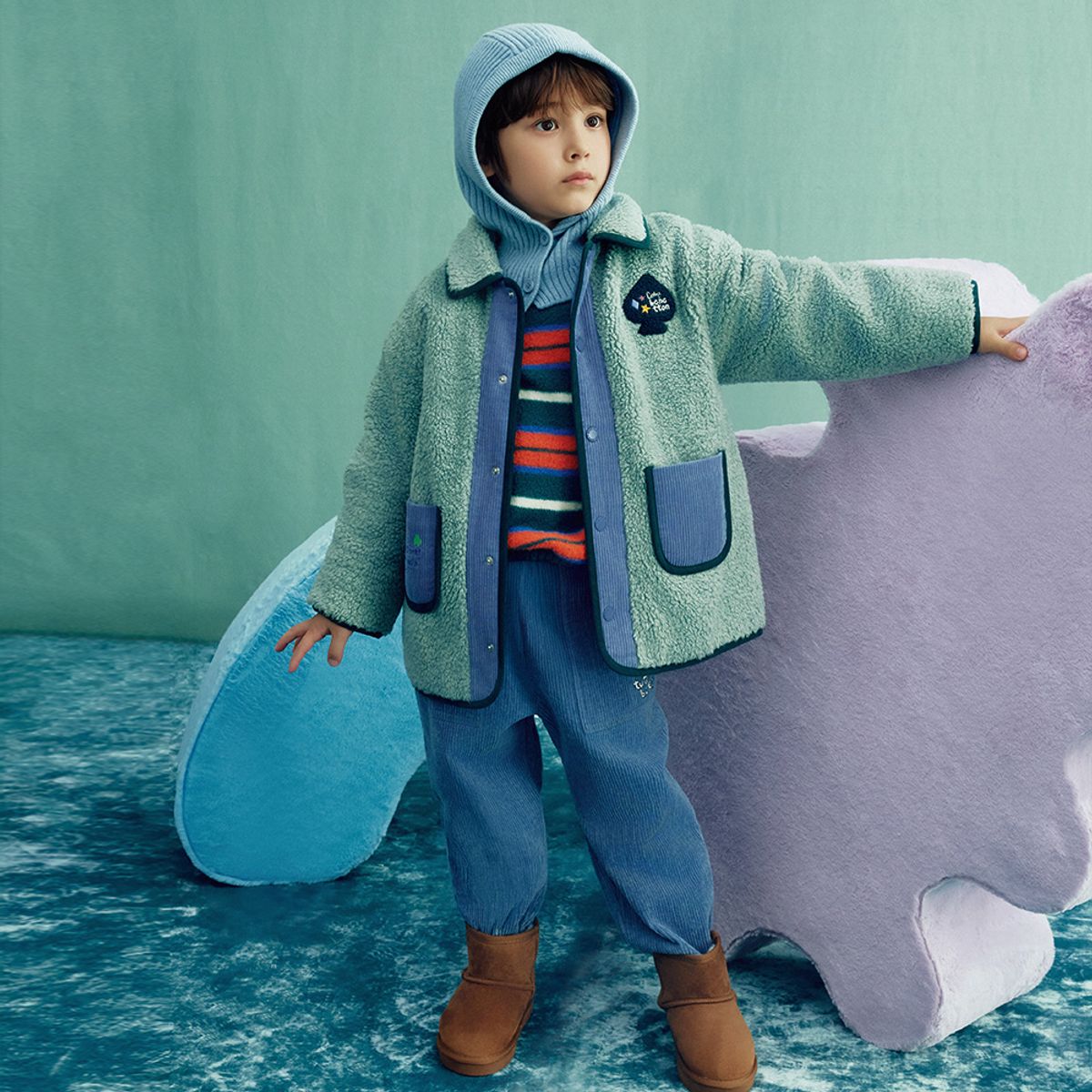 베네통키즈(BENETTONKIDS) 컬러스 퍼 점퍼_QAJP02661MT
