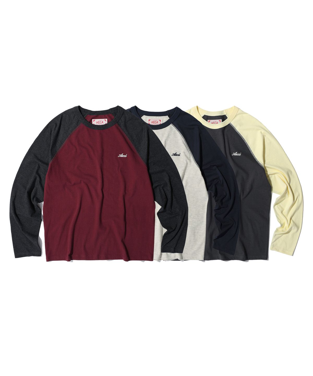 에이카화이트(AECA) AECA 2TONE POCKET RAGLAN TEE (3color)