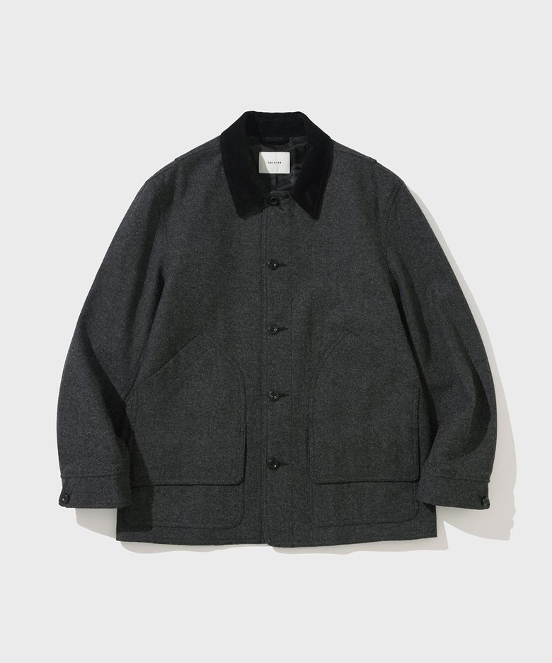 CORD TRIM HUNTING JACKET (BLACK)