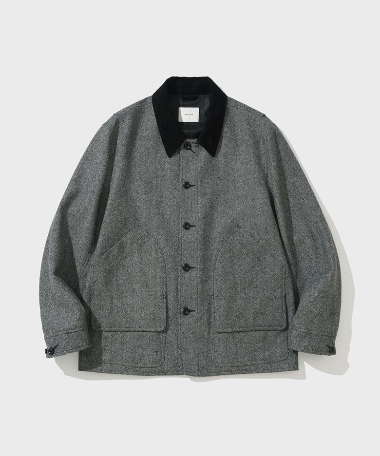 CORD TRIM HUNTING JACKET (GREY)