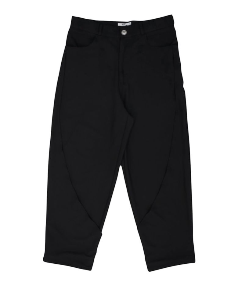 Layered arc slacks (Black)