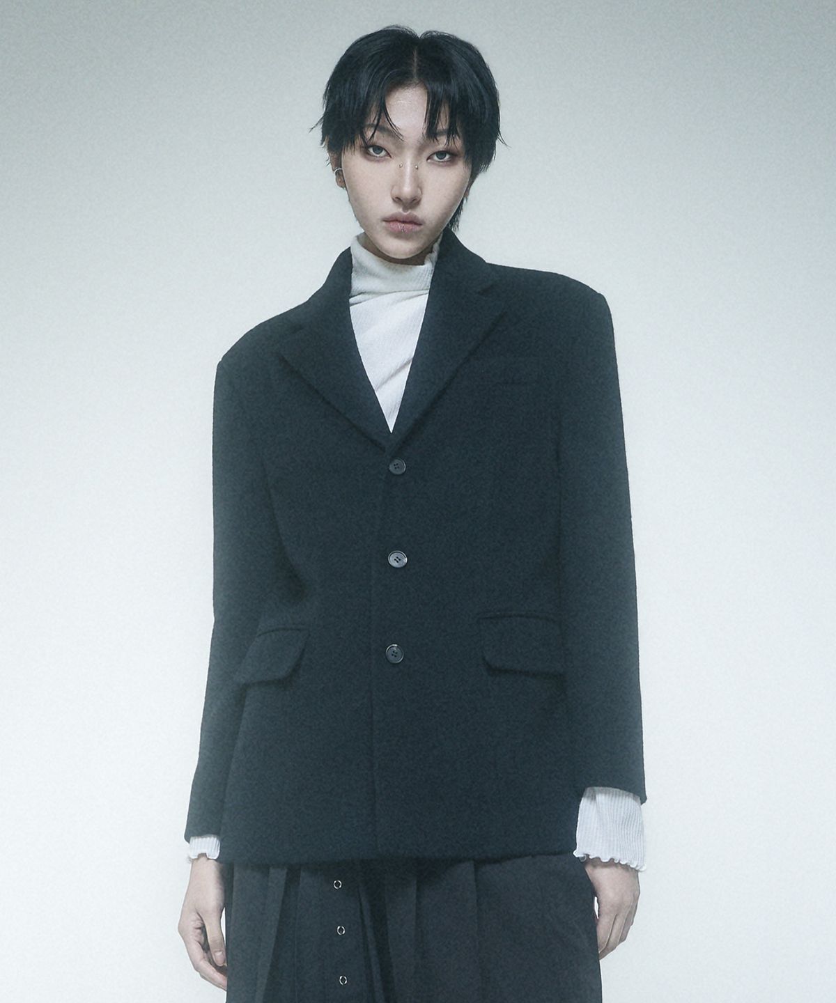 레큘리(RECULER) Back Button Single Jacket  Black