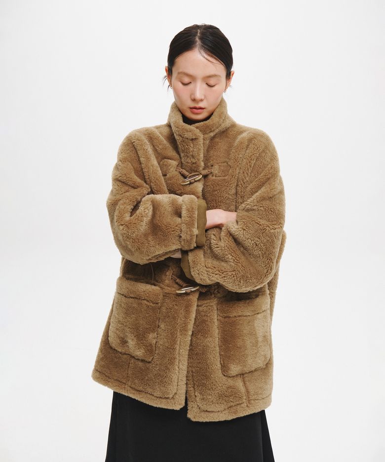 리버시블 무스탕 더플 코트 [KHAKI BROWN] / GF8LCT522